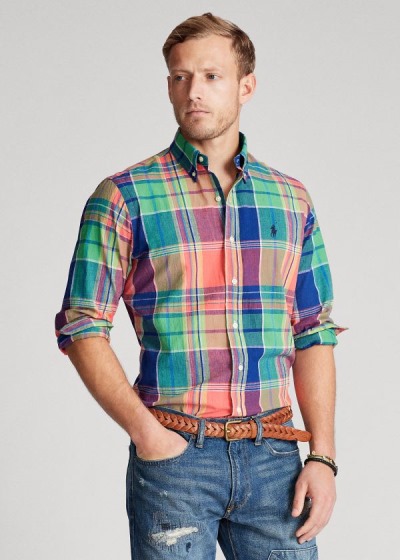 Men's Polo Ralph Lauren Classic Fit Madras Shirts | 549671NSU